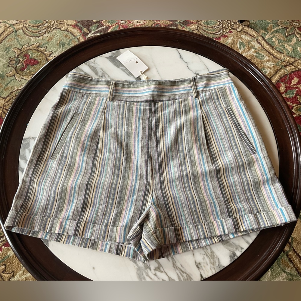 L love Multicolored Striped Cotton Shorts Size Large